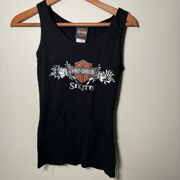 Harley Davidson st kitts Florida  tropical tank top S - Picture 2 of 6